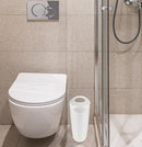 Superio Slim Bathroom Trash Can 2 Gallon White Plastic Small Compact Waste Basket for Bedroom, Dorm, Under Office Desk, Narrow Portable RV Dustbin