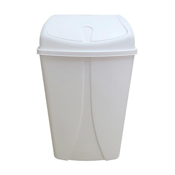 Plastic Swing Trash Bin 25 Liter, White