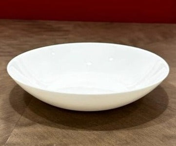 8" White Opal Glass Classic Soup Plate