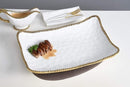 Pampa Bay Porcelain Rectangular Serving Platter Tray (Gold)