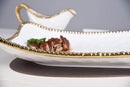 Pampa Bay Porcelain Rectangular Serving Platter Tray (Gold)