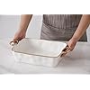 Pampa Bay Porcelain Rectangular Baking Dish, Golden Handles