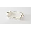 Pampa Bay Porcelain Rectangular Baking Dish, Golden Handles