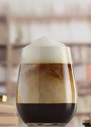 One of six Lav Gaia 16.25 oz clear stemless wine glasses