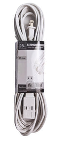 Uniware 25-foot 2-conductor indoor extension cord coiled neatly on a white background.