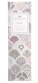 Greenleaf Haven slim sachet in a teal-toned packet featuring serene leaf motifs.