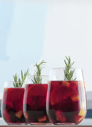 Transparent 16 oz stemless drinking glass set of 6