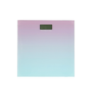 Slim Bath Bliss digital bathroom scale with a clear tempered glass surface and digital display, shown on a white background.