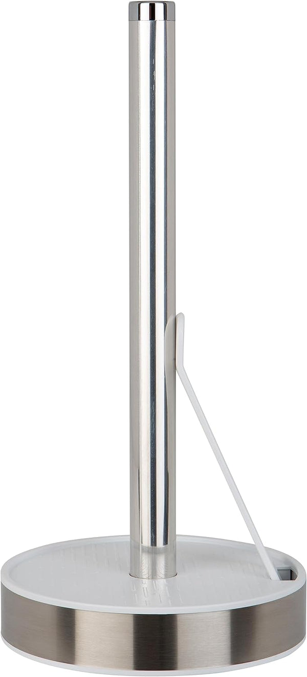 Stainless Steel Paper Towel Holder with White Accent