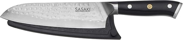 Sasaki stainless steel knife with black handle, shown on a white background.