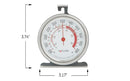 Dimensions for the Taylor large dial oven thermometer on a white background.