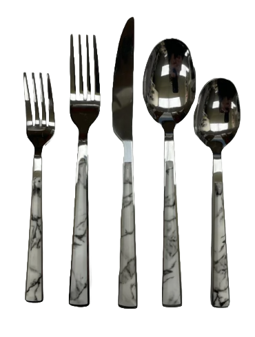 Marblized White 20pc Cutlery Set