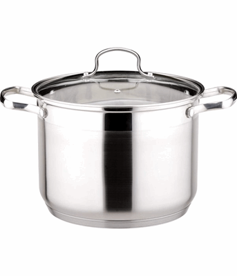 10L Stainless Steel Pot with Glass Cover