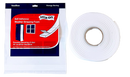 A roll of white, self-adhesive foam weather stripping shown next to its packaging, labeled for energy saving and suitable for doors and windows.