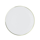 10.25" Dinner Plate White with Gold Band 10 Pack