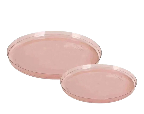 7.5" Modern Walled Rose Transparent Round Plate 10 Pack