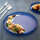 10.25" Modern Walls Transparent Blue Dinner Round Plate