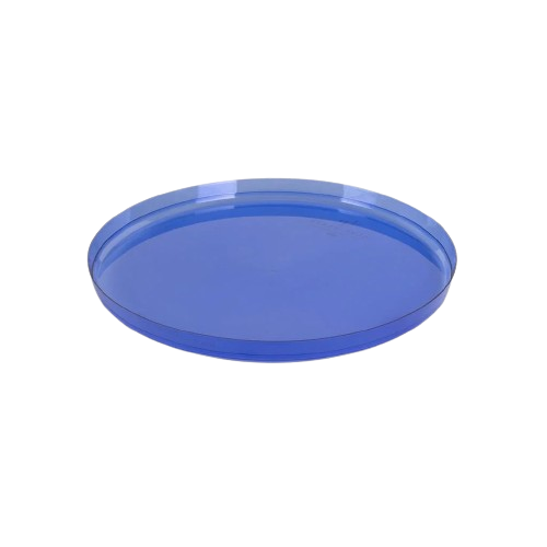 10.25" Modern Walls Transparent Blue Dinner Round Plate