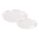 10.25-inch modern transparent white plastic dinner plate with a sleek round design. A stylish and elegant choice for contemporary table settings, perfect for events and special occasions.