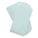 16 Pack Mint with Gold Stripe Guest Paper Napkin