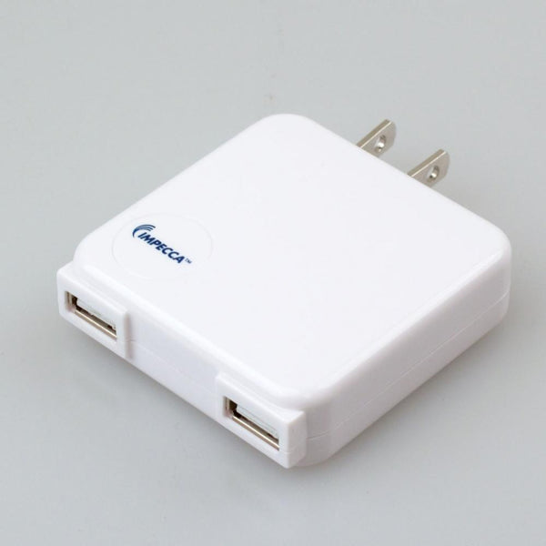 Impecca 10W 2-Port USB AC Wall Adaptor White