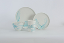 16pc Fine Porcelain Sunset Blue Dinnerware Set