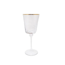 Set of 6 Hammered Square Shaped Wine Glass with Gold Trim