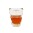 Set of 6 Hammered Square Shaped Wine Glass with Gold Trim