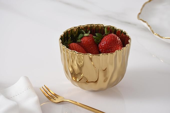 Pampa Bay Porcelain Snack Bowl, Mascali D'oro, Gold