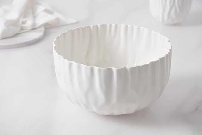 Pampa Bay Porcelain Medium Bowl, Mascali Bianca, White