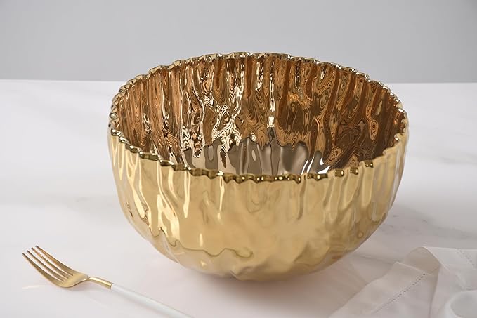 Pampa Bay Porcelain Large Bowl, Mascali D'oro, Gold