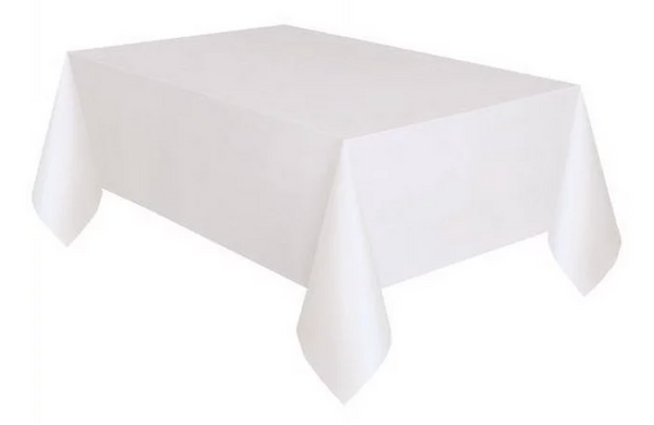 White Print Tablecloth