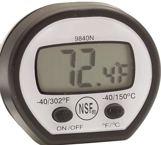 Taylor digital instant read thermometer with pocket clip on a white background.