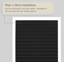 Black pleated window shade with a cordless, easy-to-install design, featuring a clear plastic clip for adjusting the length. The durable, light-blocking material provides privacy and room darkening, making it ideal for bedrooms, offices, and living spaces.