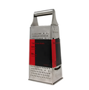 9.5-inch 4-sided stainless steel box grater with ergonomic handle, shown on a white background.