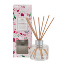 Brambleberry reed diffuser with neutral-toned glass bottle and natural reeds, shown upright against a white background.