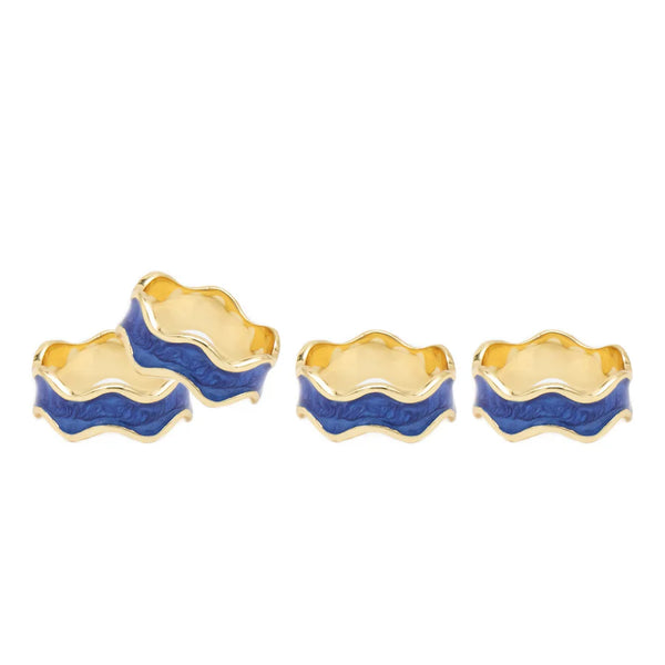 Blue Swirl Napkin Ring Set- 4pcs