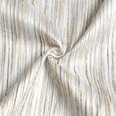 white jacquard napkin with a shimmering silver wave design