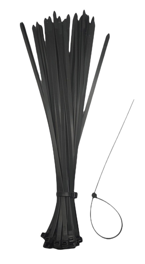 50pc 12" (300mm) Nylon Zip Ties Black