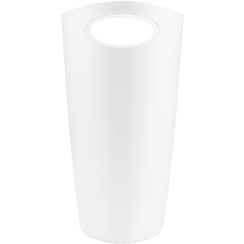 Superio Slim Bathroom Trash Can 2 Gallon White Plastic Small Compact Waste Basket for Bedroom, Dorm, Under Office Desk, Narrow Portable RV Dustbin