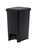 Superio Kitchen Trash Can, Slim Step On Garbage Can with Foot Pedal, 16 Gallon, 64 Qt. Large Black Heavy Duty Plastic Trash and Recycling Bin