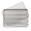 Nordic Ware natural aluminum half sheet pan with oven-safe steel cooling grid, displayed on a white background.