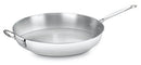 Cuisinart 14-inch stainless steel skillet with long handle and side helper handle, shown on a white background.