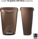 Umbra Bronze Brim Large Kitchen Trash Stainless Steel Foot Pedal 13 Gallon Step Garbage Can with Lid