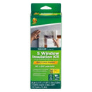 Duck Indoor Window Insulation Kit, featuring a 62" x 210" film total and two rolls of 0.5" x 42ft tape, ideal for insulating 5 standard windows.