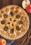 Pie with the top cut using the Red Nordic Ware reversible pie top cutter apple design