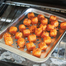 Nordic Ware Naturals aluminum compact crisping tray with a shallow profile