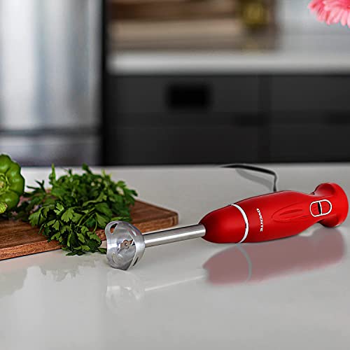 OVENTE Electric Hand Blender, Red