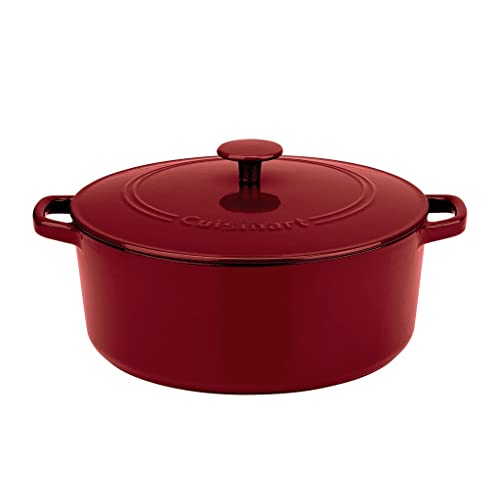 Cuisinart Chef's Classic Enameled Cast Iron 7-Quart Round Covered Casserole, Cardinal Red