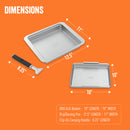 Yukon Glory BBQ 'N Serve Wide Basket Set, featuring a large perforated grill basket with a detachable handle and a solid serving tray.